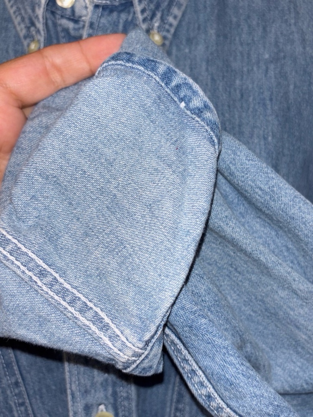GAP Light Blue Denim Button-Up Shirt - Picture 3 of 5